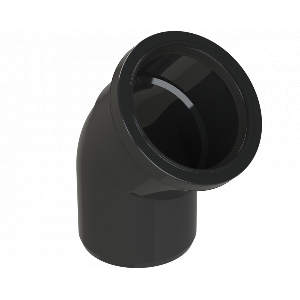 Polypipe R/seal Bend (1xsckt) 3in/82mm 135DEG - Black (SB312B)