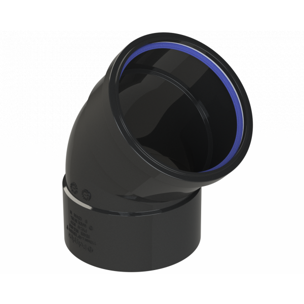 Polypipe R/seal Offset Bend 4in/110mm 135 Deg - Black (SB403B)