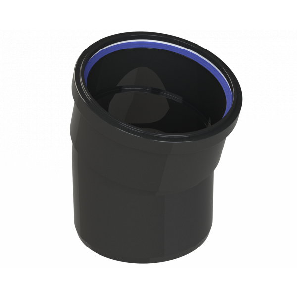 Polypipe 4in 110mm R/SEAL 15deg BEND - Black (SB407B)