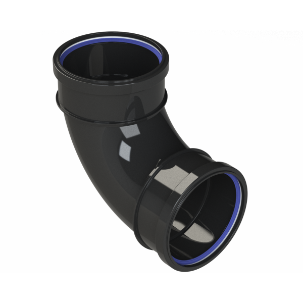 Polypipe R/seal Bend (2xsckt) 4in/110mm 92.5DEG Bk (SB417B)