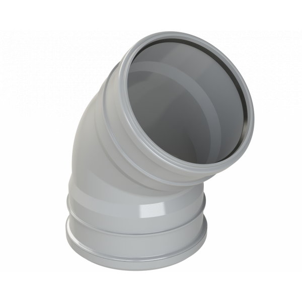 Polypipe R/seal Bend (2xsckt) 6in/160mm 135DEG - Grey (SB603G)