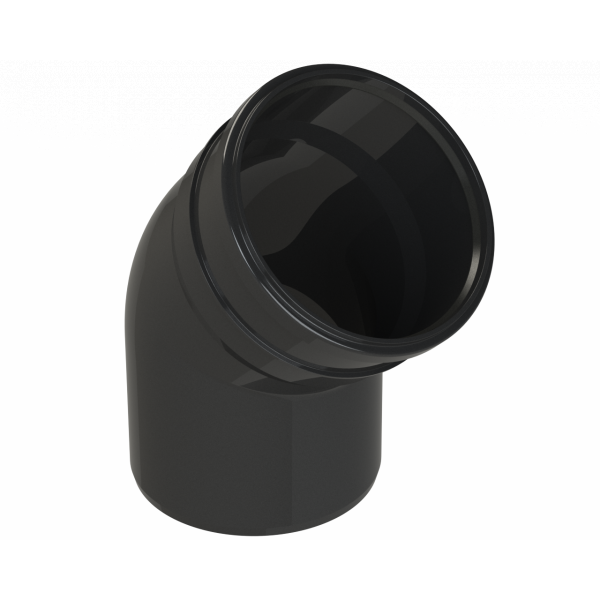 Polypipe R/seal Bend (1xsckt) 6in/160mm 135DEG - Black (SB612B)