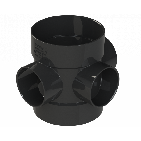 Polypipe R/seal Short Boss Pipe 4in/110mm - Black (SE60B)
