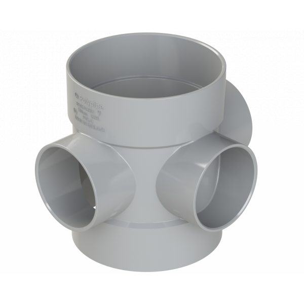 Polypipe R/seal Short Boss Pipe 4in/110mm - Grey (SE60G)