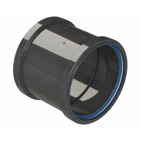 Polypipe R/seal Double Socket 4in/110mm - Black (SH44B)