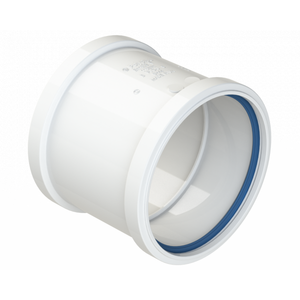 Polypipe R/seal Double Socket 4in/110mm - White (SH44W)