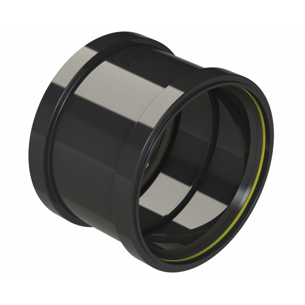 Polypipe R/seal Double Socket 6in/160mm - Black (SH644B)