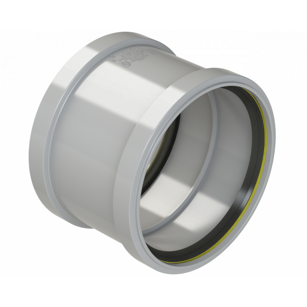 Polypipe R/seal Double Socket 6in/160mm - Grey (SH644G)