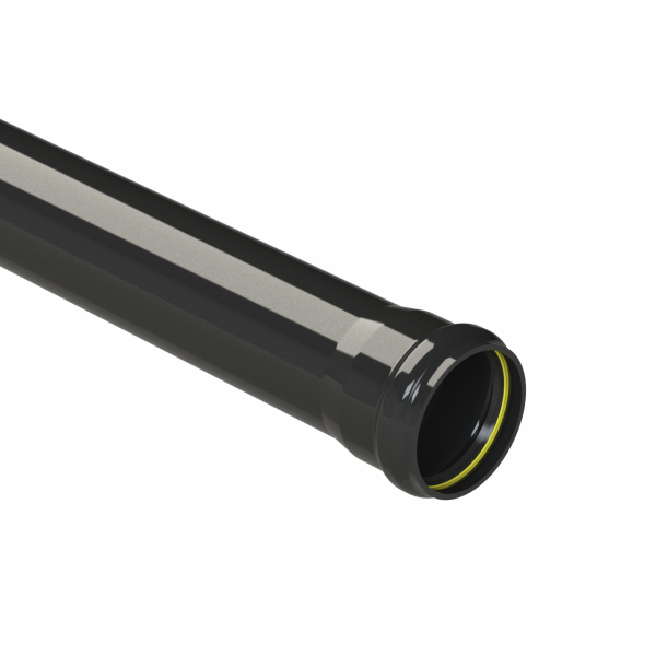 Polypipe R/seal Single Sckt Pipe 3in/82mm 3M - Black (SP330B)