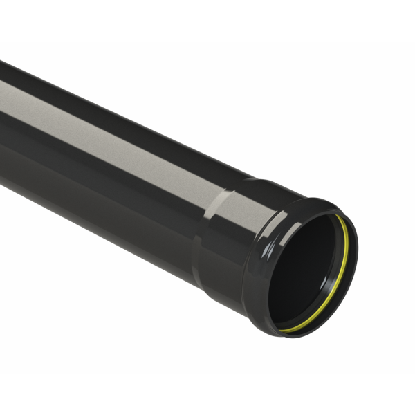 Polypipe R/seal Single Sckt Pipe 4in/110mm 6M - Black (SP460B)