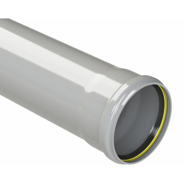 Polypipe R/seal Single Sckt Pipe 6in/160mm 3M - Grey (SP630G)