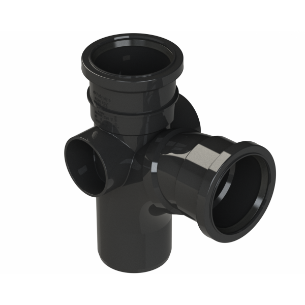 Polypipe R/seal Single Branch 3in/82mm 92.5D Eq Bk (ST301B)