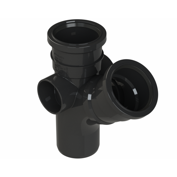 Polypipe R/seal Single Branch 3in/82mm 135D Eq - Black (ST304B)