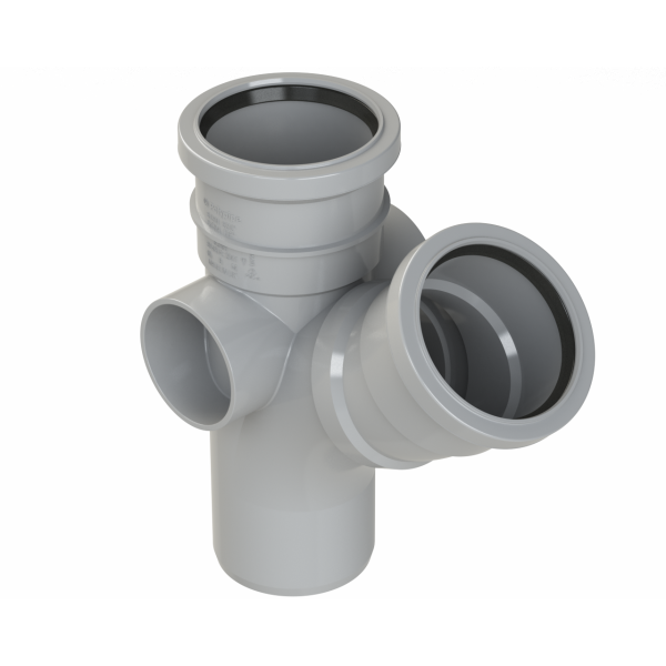 Polypipe R/seal Single Branch 3in/82mm 135D Eq - Grey (ST304G)
