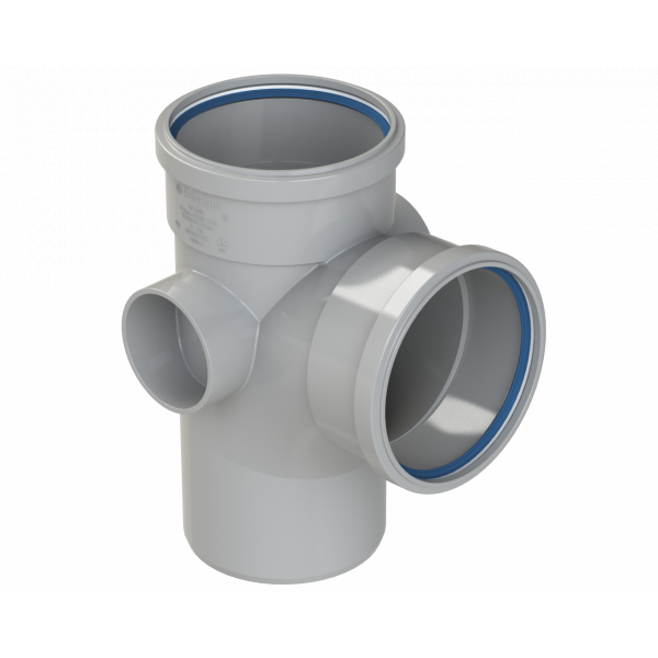 Polypipe R/seal Singl Branch 4in/110mm 92.5D Eq Gy (ST401G)