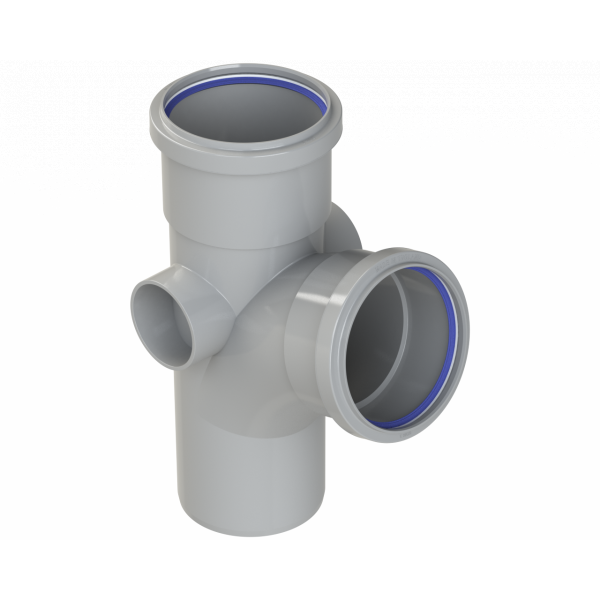 Polypipe R/seal Single Branch 4in/110mm 104D Eq Gy (ST402G)