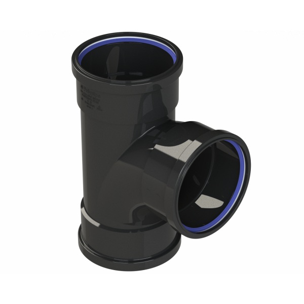 Polypipe R/seal Tr Skt Branch 4in/110mm 92.5D - Black (ST405B)