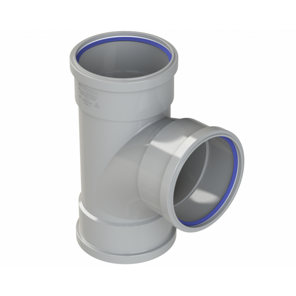 Polypipe R/seal Tr Skt Branch 4in/110mm 92.5D - Grey (ST405G)