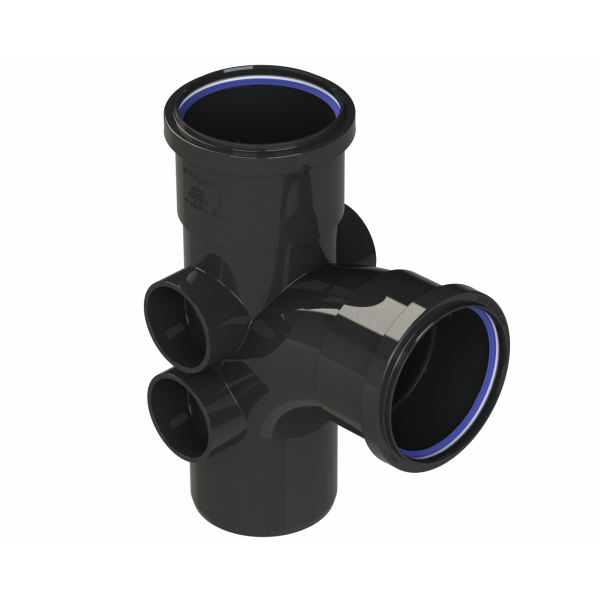 Polypipe R/seal Singl Branch 4in/110mm 92.5D Eq Bk (ST414B)