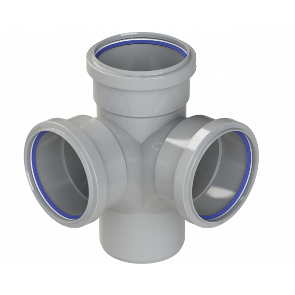 Polypipe R/seal Corner Branch 4in/110mm 92.5D - Grey (STC401G)