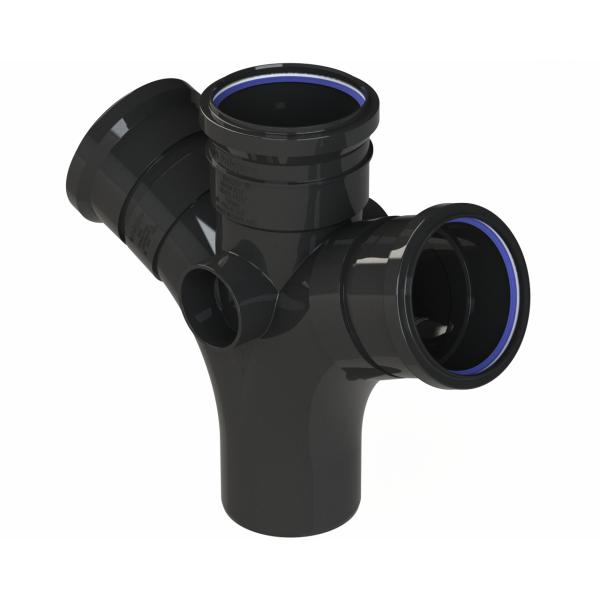 Polypipe R/seal Double Branch 4in/110mm 112.5D Bk (SU422B)