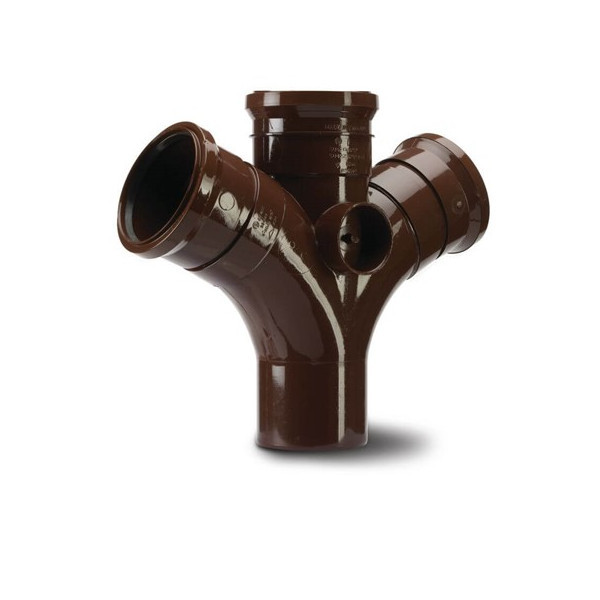 Polypipe R/seal Double Branch 4in/110mm 112.5D Br (SU422BR)