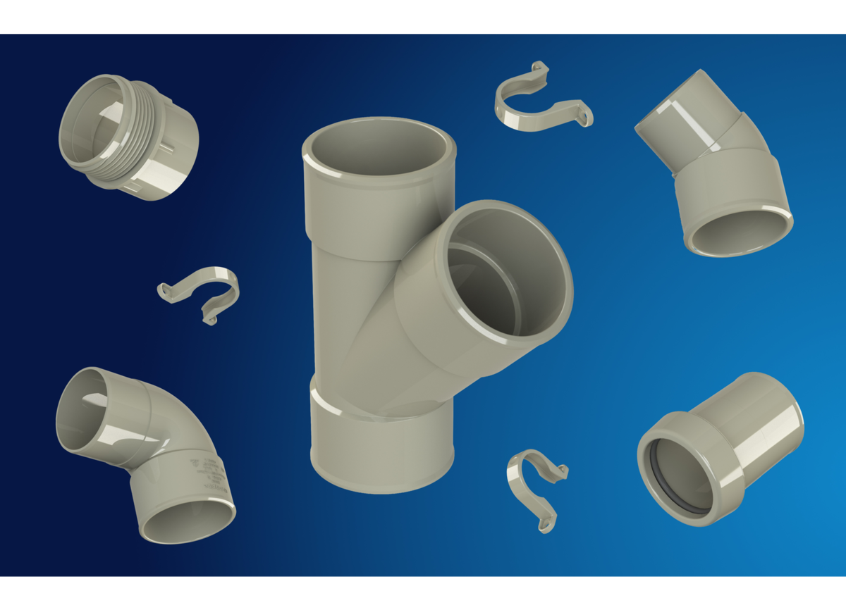 Polypipe Solvent Pipe 6in/160mm 4M Solvent - Grey (P640SG)