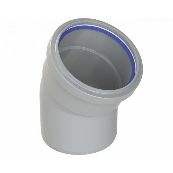 Polypipe Ring-seal 30DEG Bend 4in/110mm - Grey (SB408G)