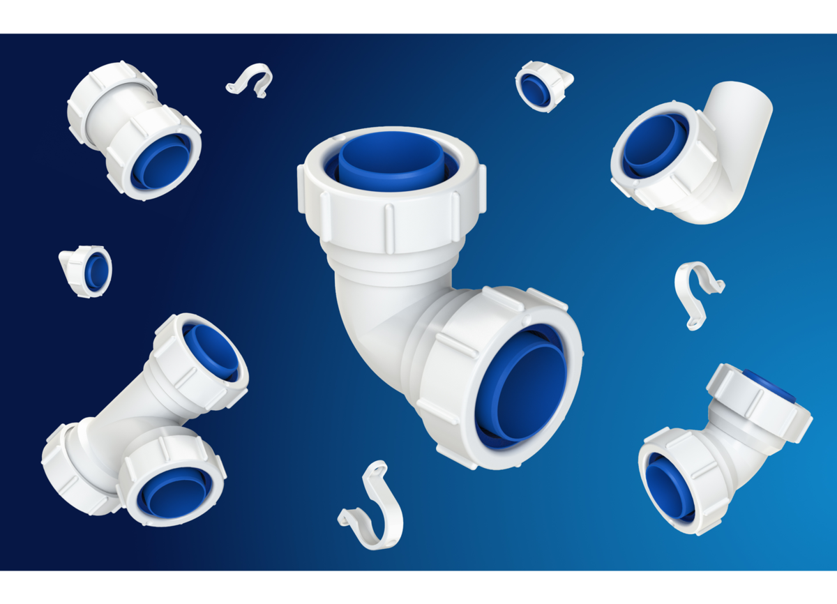 Polypipe R/seal Solvent Adaptor 40mm - White (SW81W)
