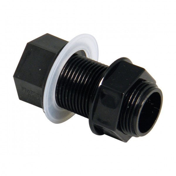 Floplast 21.5mm Overflow Straight Tank Connector - Black (OS14B)