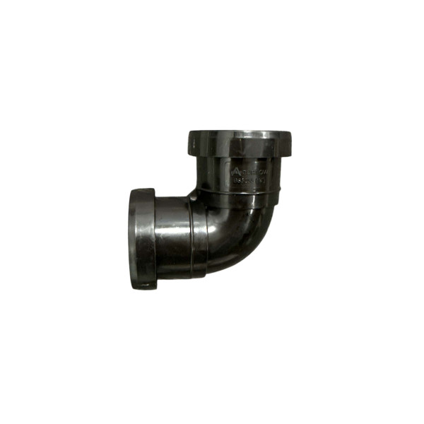 Plumin Push-Fit Waste 40mm 90° Knuckle Bend Black