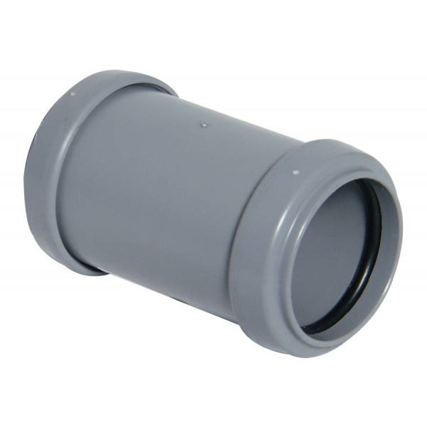 Floplast 32mm - 1¼in Straight Coupling Push Fit - Grey (WP07G)