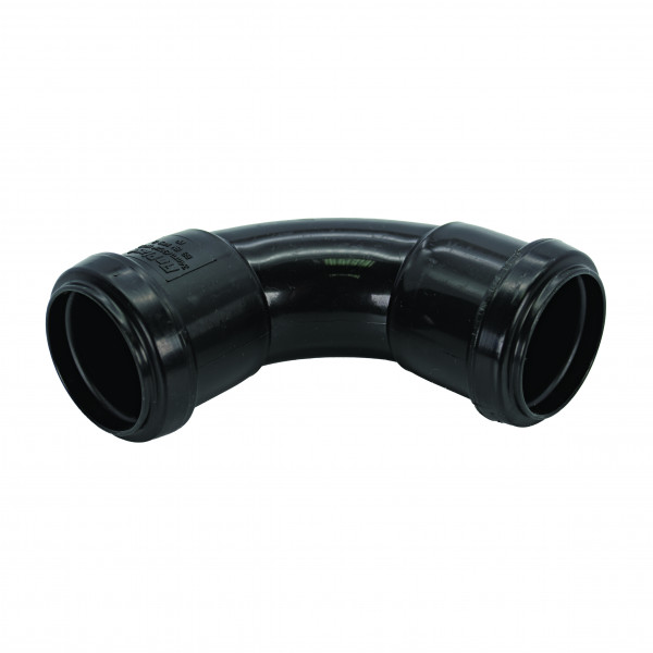 Floplast 32mm - 1¼in 87.5 ° Swept Bend Push Fit - Black (WP14B)