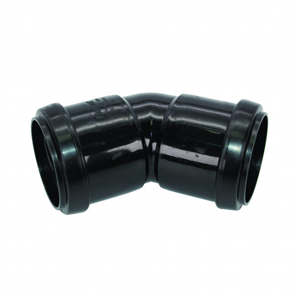 Floplast 40mm - 1½in 45 ° Obtuse Bend Push Fit - Black (WP19B)