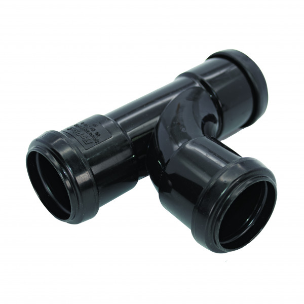 Floplast 32mm - 1¼in 87.5 ° Swept Tee Push Fit - Black (WP22B)