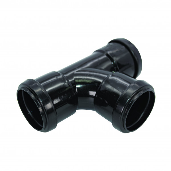 Floplast 40mm - 1½in 87.5 ° Swept Tee Push Fit - Black (WP23B)