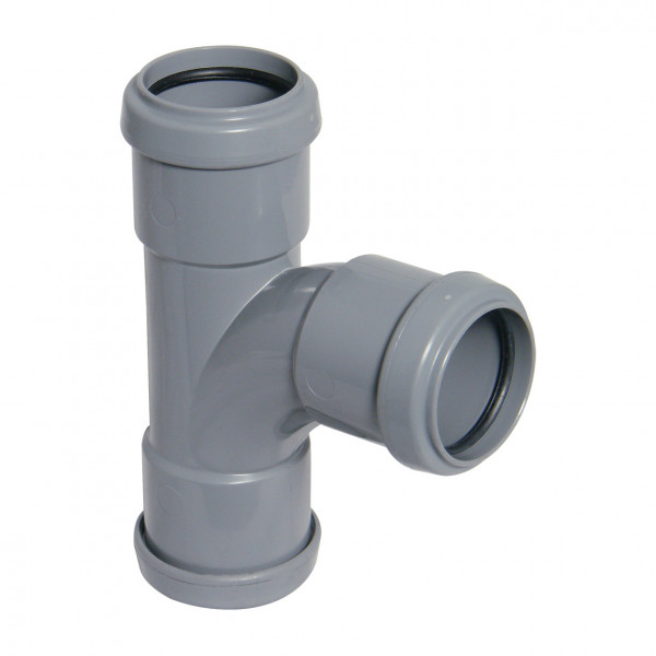 Floplast 40mm - 1½in 87.5 ° Swept Tee Push Fit - Grey (WP23G)