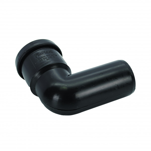 Floplast 32mm - 1¼in 90 ° Conversion Bend Push Fit - Black (WP26B)