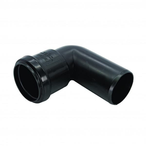 Floplast 40mm - 1½in 90 ° Conversion Bend Push Fit - Black (WP27B)