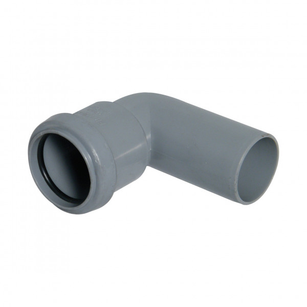 Floplast 40mm - 1½in 90 ° Conversion Bend Push Fit - Grey (WP27G)