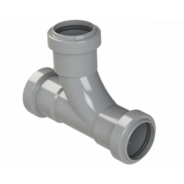 Polypipe Pushfit Swept Tee 91.25DEG 32mm - Grey (WP21G)