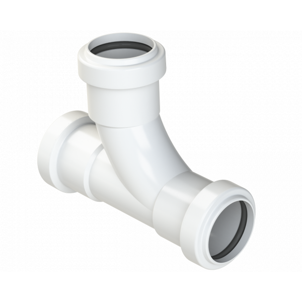 Polypipe Pushfit Swept Tee 91.25DEG 32mm - White (WP21W)