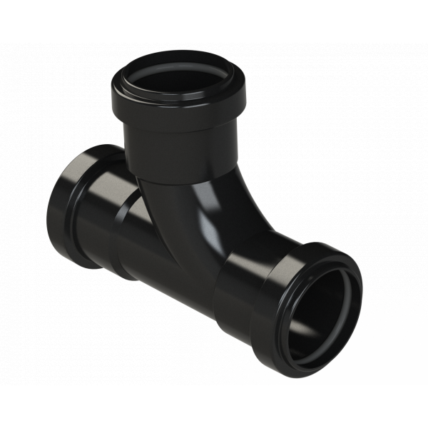Polypipe Pushfit Swept Tee 91.25DEG 40mm - Black (WP22B)