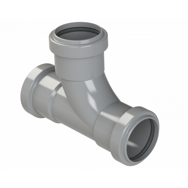 Polypipe Pushfit Swept Tee 91.25DEG 40mm - Grey (WP22G)