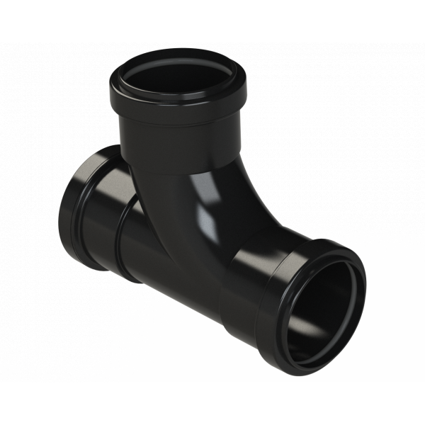 Polypipe Pushfit Swept Tee 91.25DEG 50mm - Black (WP56B)
