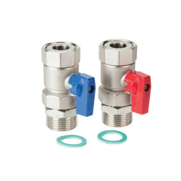 Polypipe 1 Inch M X 1 Inch F Swivtemp Gauge Ball Valves (pair) (UFH164)