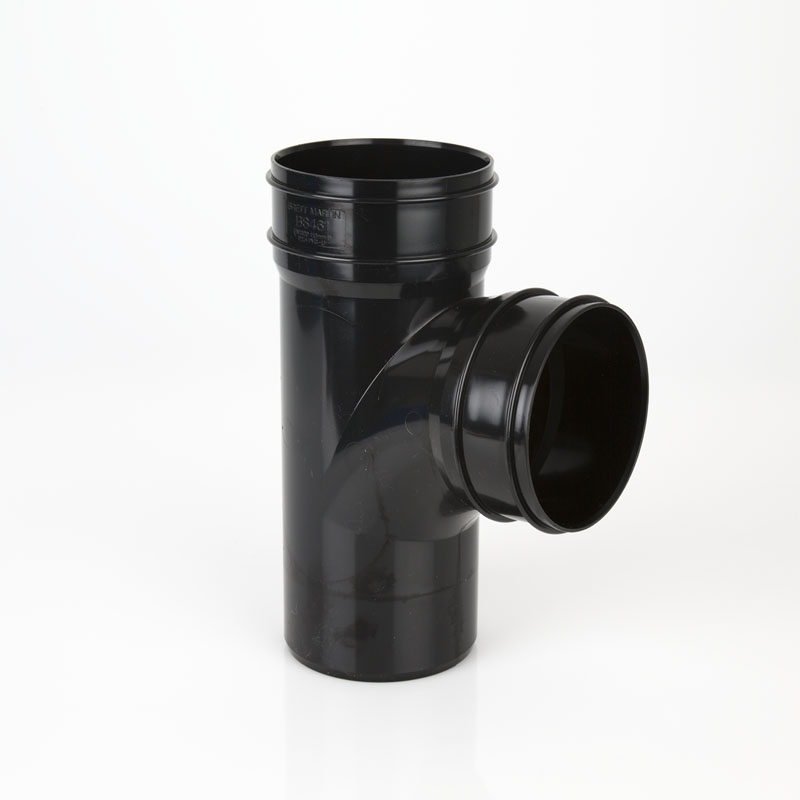 Brett Martin 92.5° Double Solvent Weld Socket Branch No Boss 110mm - Black (BS461B)