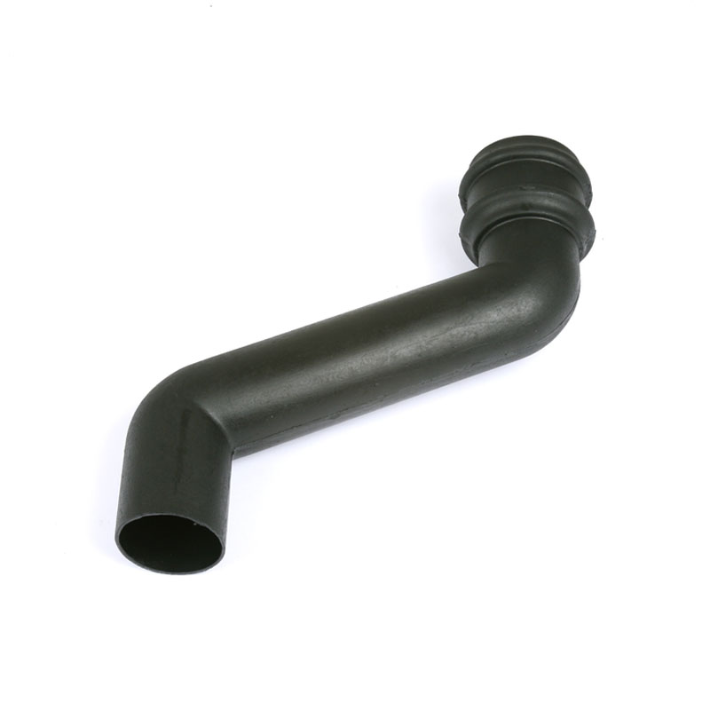 Brett Martin Cascade 105mm Round Down Pipe 230mm Offset - Black (BR9230CI)