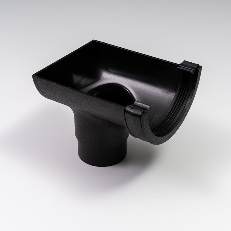 Brett Martin Cascade Half Round 112mm Stop End Outlet - Black (BR456CI)