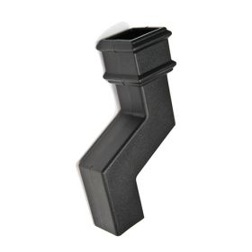Brett Martin Cascade Square 68mm Downpipe 115mm Offset Cast Iron Style - Black (BR5115CI)